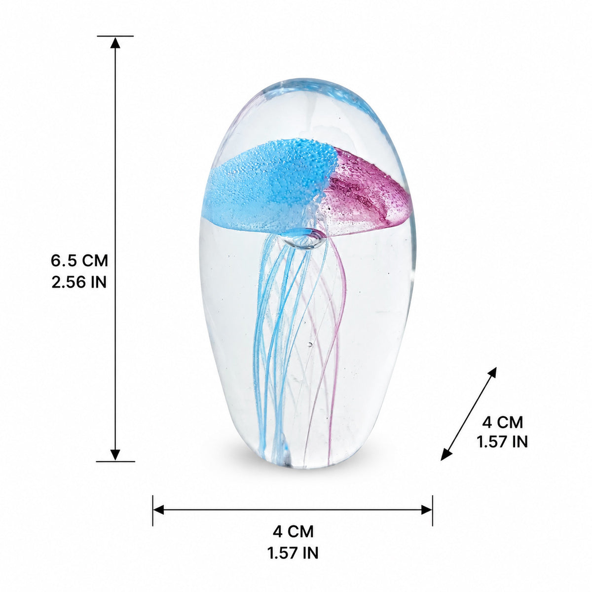 Handmade Glass Glow-in-the-Dark Jellyfish Ornament, Glass Paperweight, Ocean-Style Desk Decoration, Wholesale