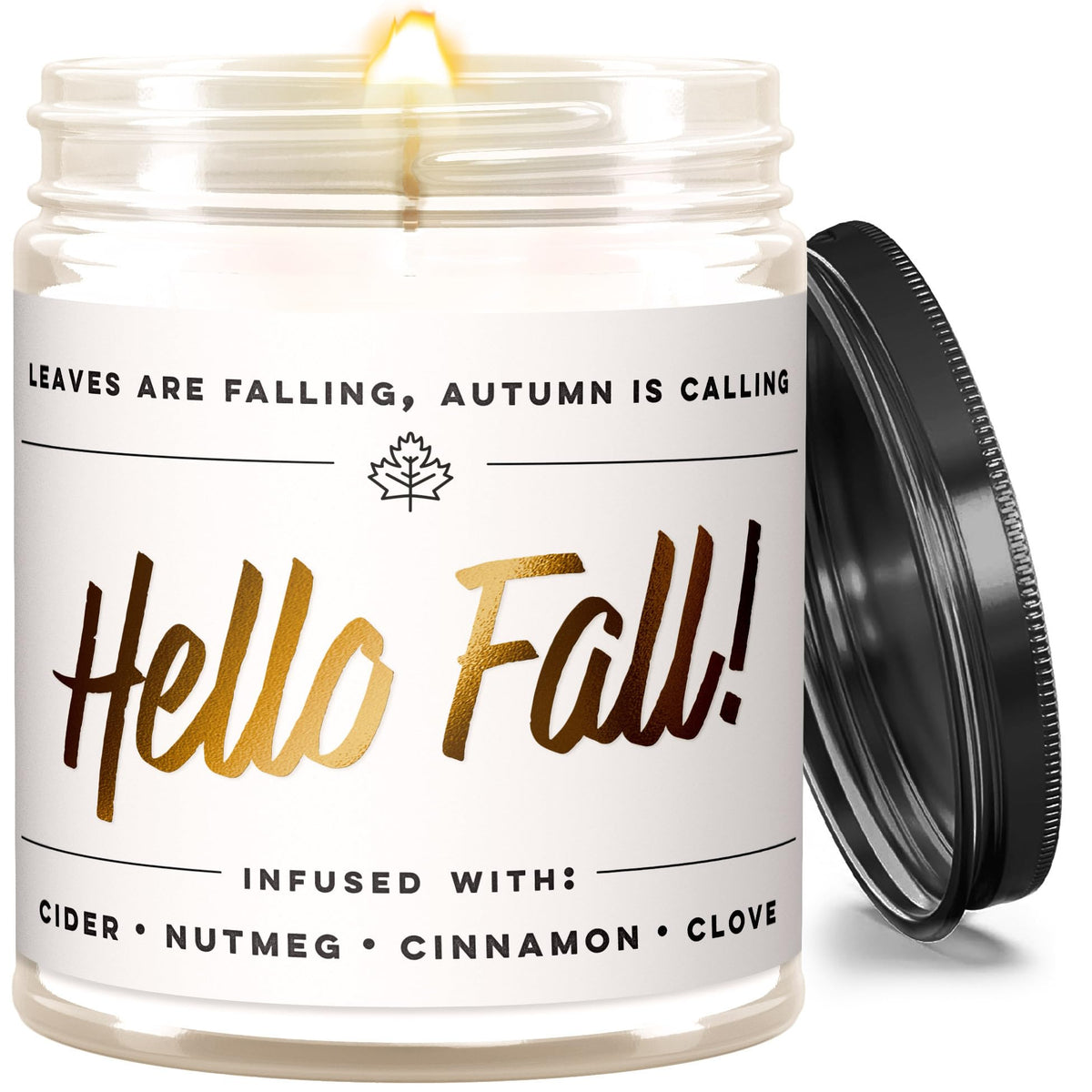 Wax & Wit Pumpkin Spice Fall Candles for Home, 9 oz Scented Soy Jar