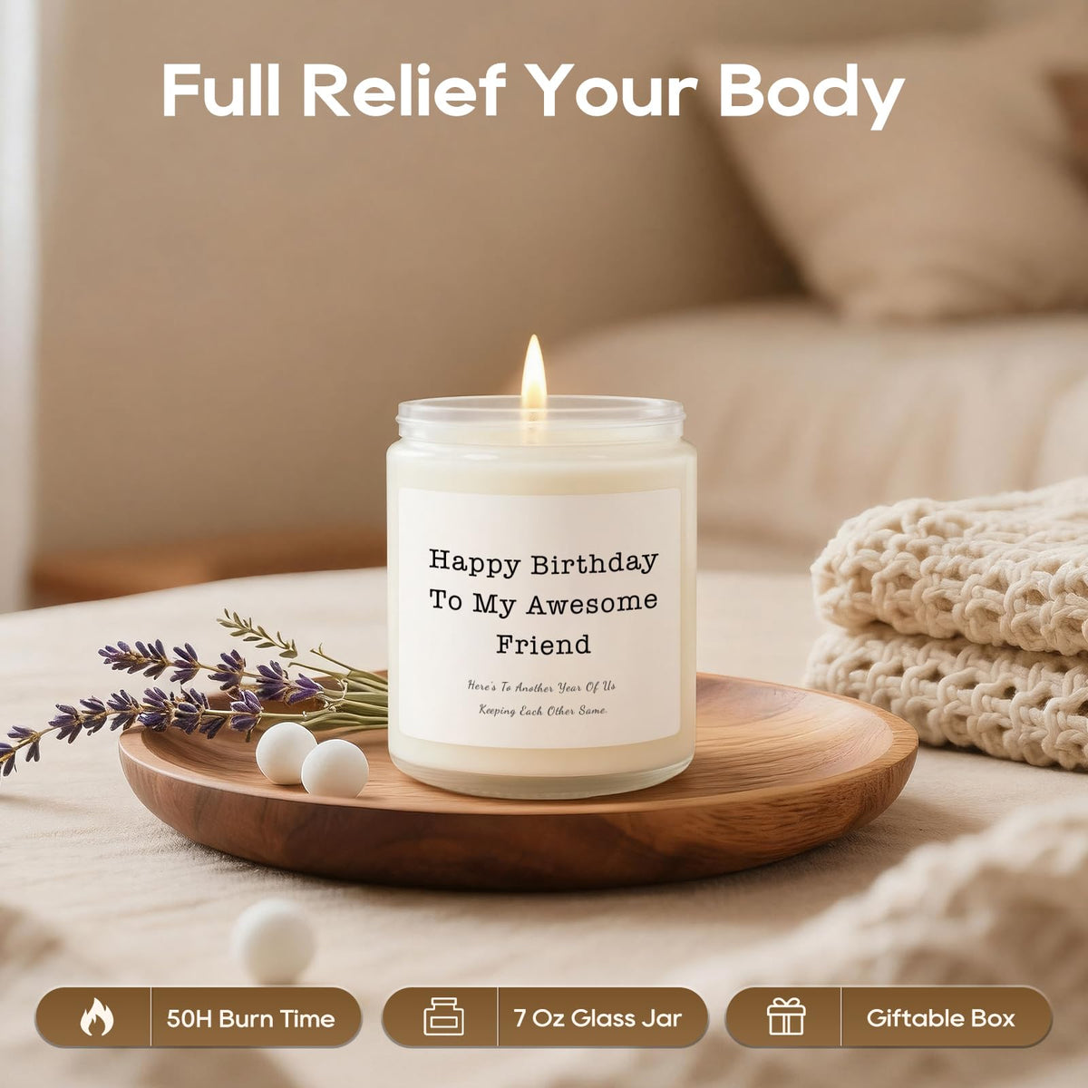 Gifts for Women, Birthday Gifts for Women, Unique Friendship Gift for Womens, Best Friend, Her, Sister, Bestie, Girlfriend, Mom, Funny Scented Candle with Replaceable Stickers