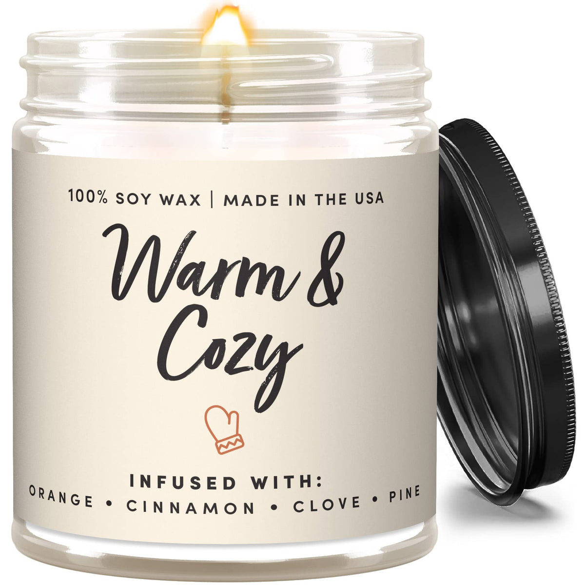 Wax & Wit Pumpkin Spice Fall Candles for Home, 9 oz Scented Soy Jar