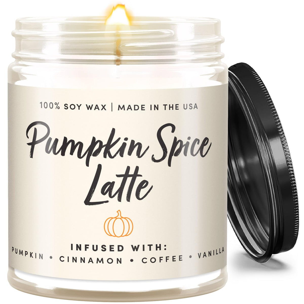 Wax & Wit Pumpkin Spice Fall Candles for Home, 9 oz Scented Soy Jar