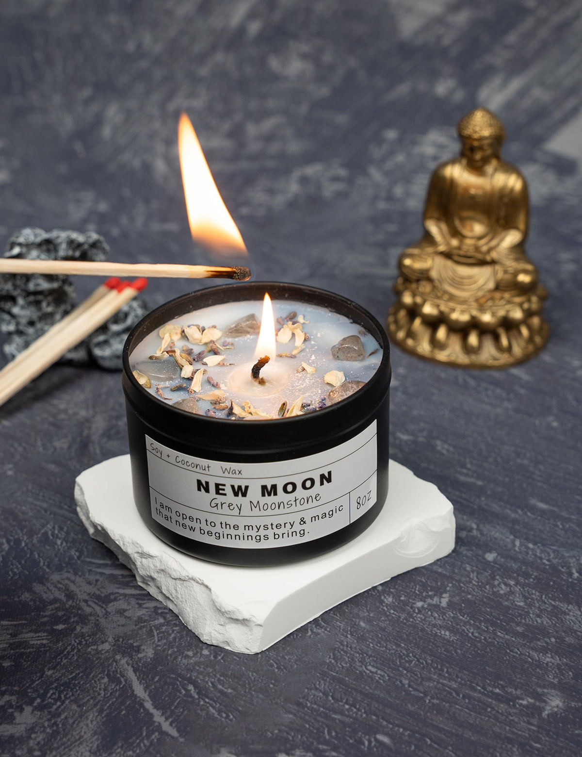 Obsidian Crystal Energy Candle, Good Aura Health Protection, Baltic Amber Chakra Magic Self-Care, Emotional Support, Encouragement and Affirmation Gift.(HEAL)
