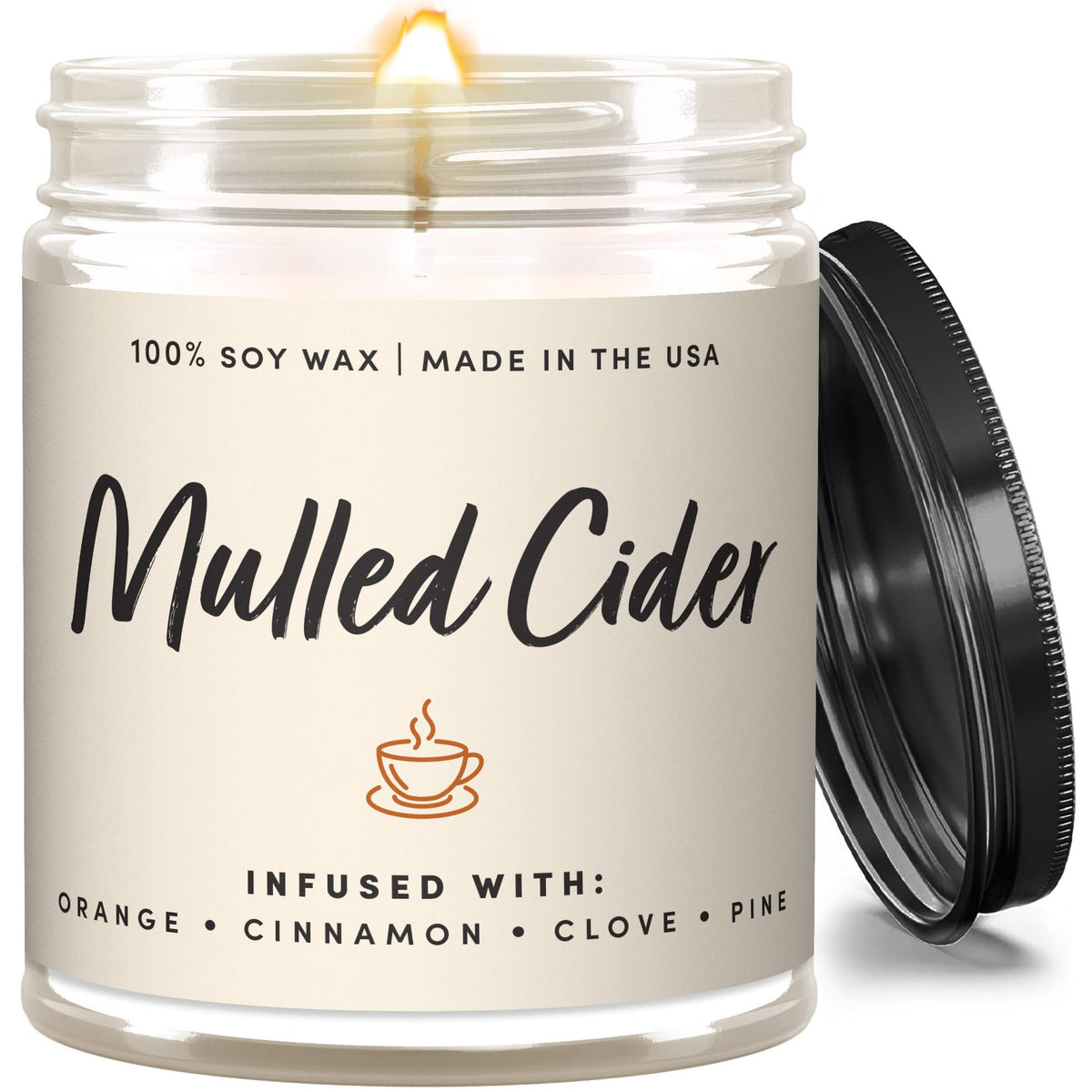 Wax & Wit Pumpkin Spice Fall Candles for Home, 9 oz Scented Soy Jar