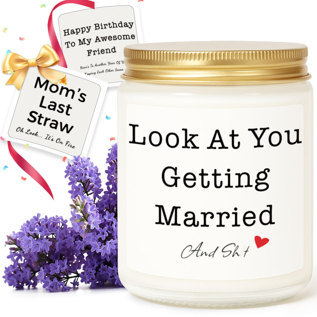 Gifts for Women, Birthday Gifts for Women, Unique Friendship Gift for Womens, Best Friend, Her, Sister, Bestie, Girlfriend, Mom, Funny Scented Candle with Replaceable Stickers