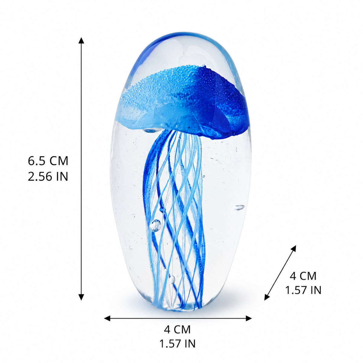 Handmade Glass Glow-in-the-Dark Jellyfish Ornament, Glass Paperweight, Ocean-Style Desk Decoration, Wholesale