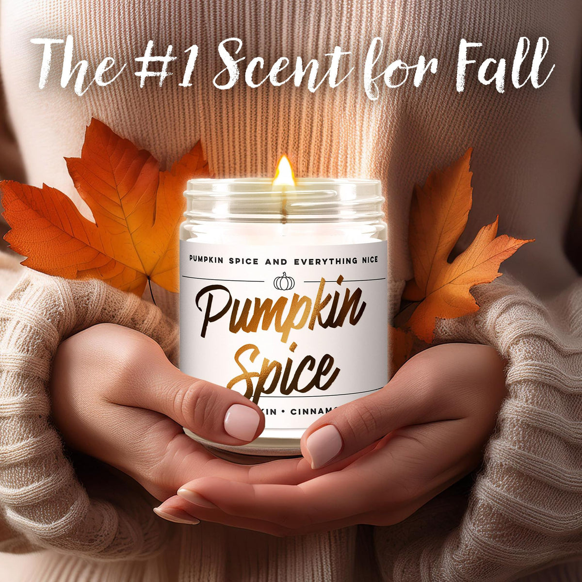 Wax & Wit Pumpkin Spice Fall Candles for Home, 9 oz Scented Soy Jar