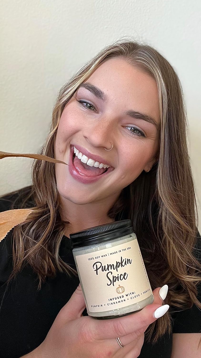 Wax & Wit Pumpkin Spice Fall Candles for Home, 9 oz Scented Soy Jar