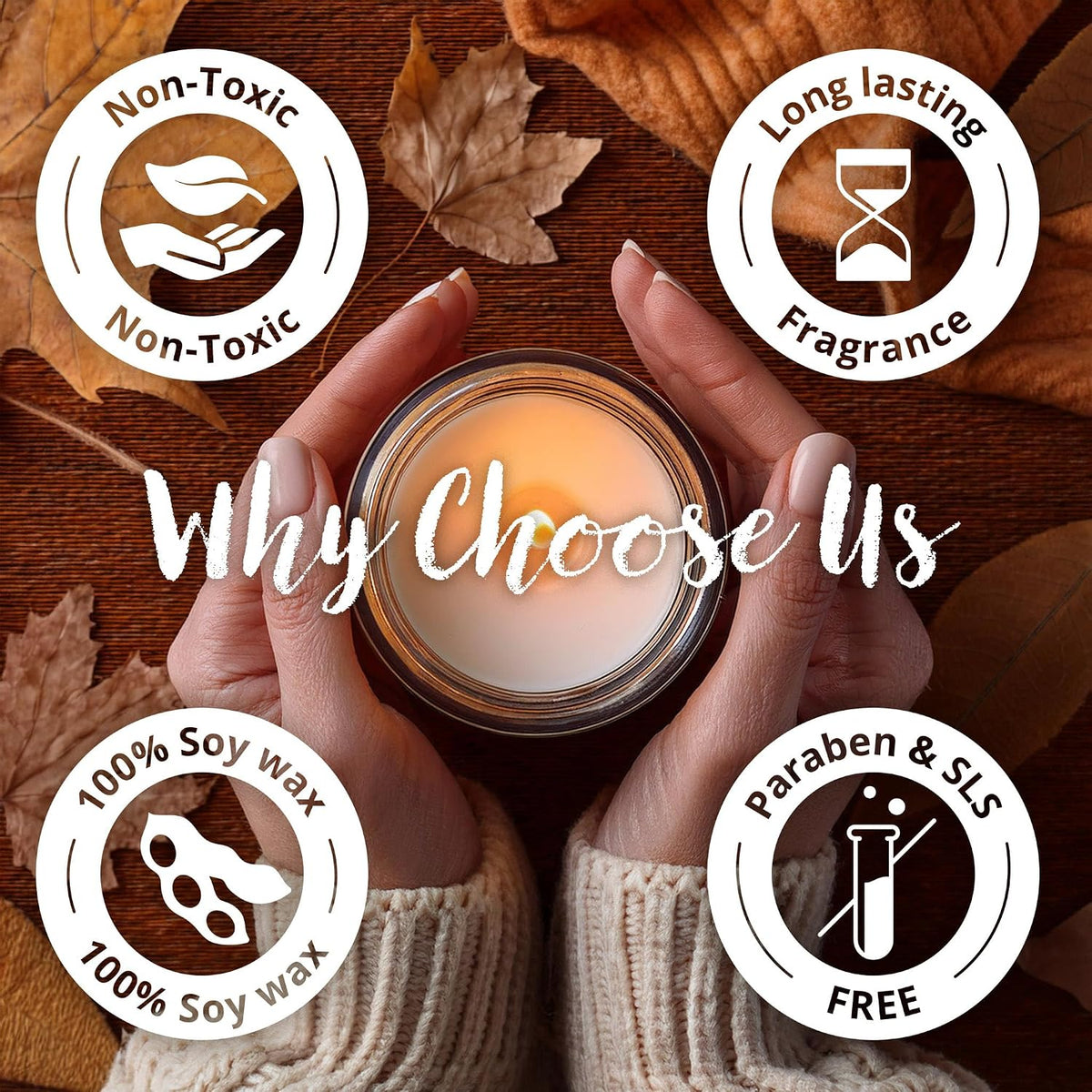 Wax & Wit Pumpkin Spice Fall Candles for Home, 9 oz Scented Soy Jar