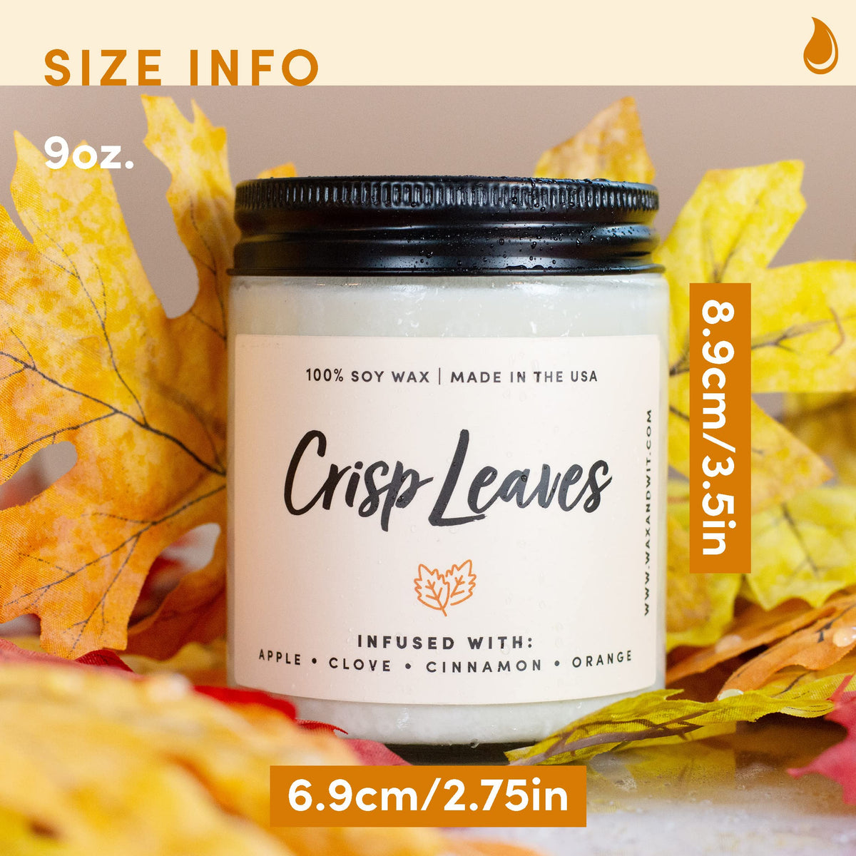 Wax & Wit Pumpkin Spice Fall Candles for Home, 9 oz Scented Soy Jar