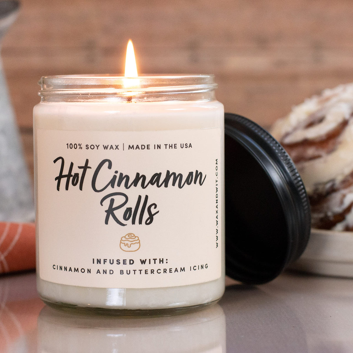 Wax & Wit Pumpkin Spice Fall Candles for Home, 9 oz Scented Soy Jar