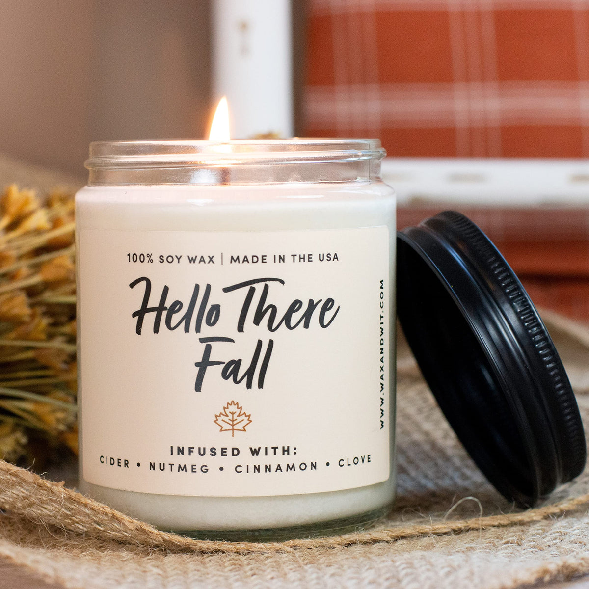 Wax & Wit Pumpkin Spice Fall Candles for Home, 9 oz Scented Soy Jar