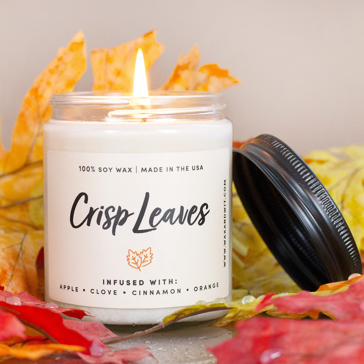 Wax & Wit Pumpkin Spice Fall Candles for Home, 9 oz Scented Soy Jar