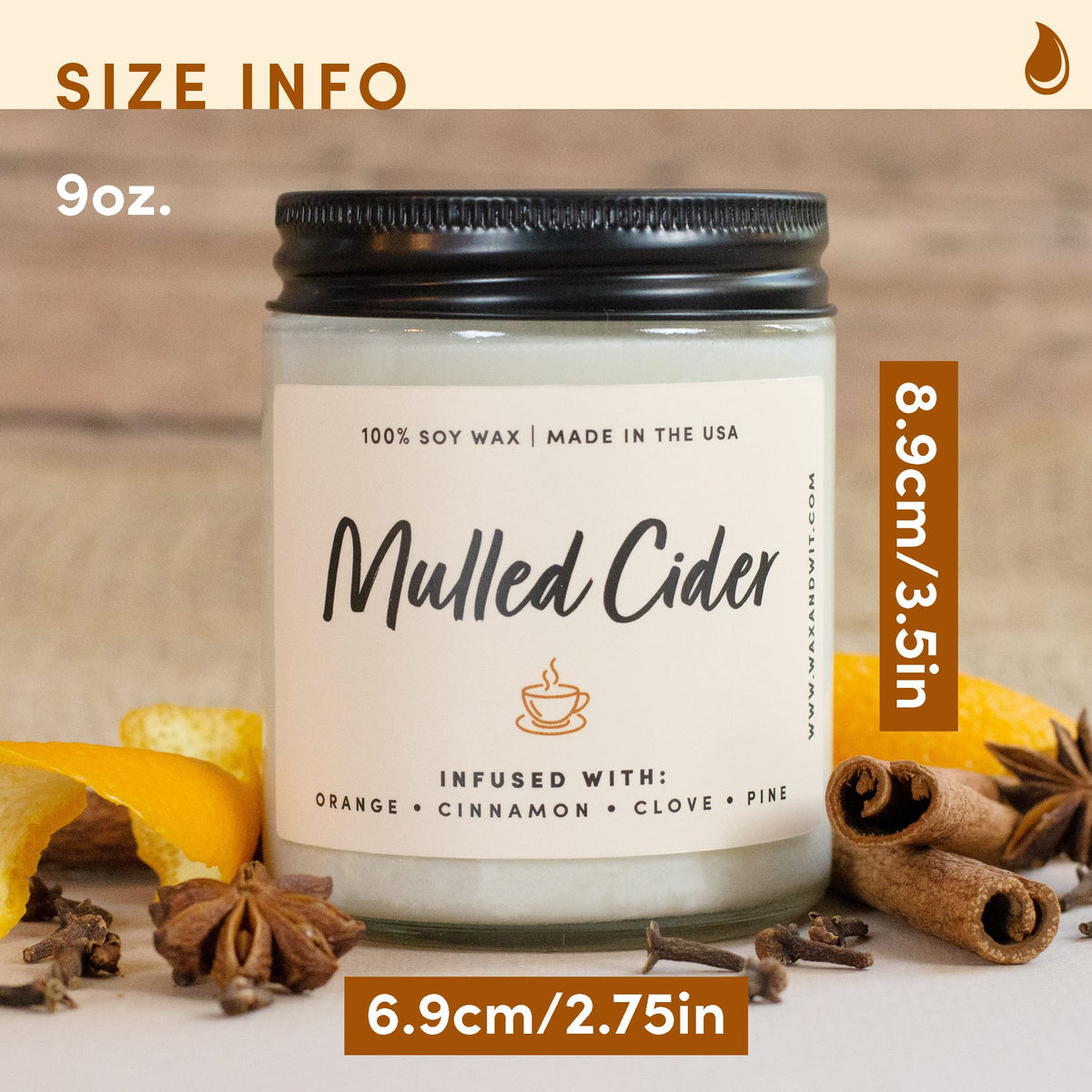 Wax & Wit Pumpkin Spice Fall Candles for Home, 9 oz Scented Soy Jar