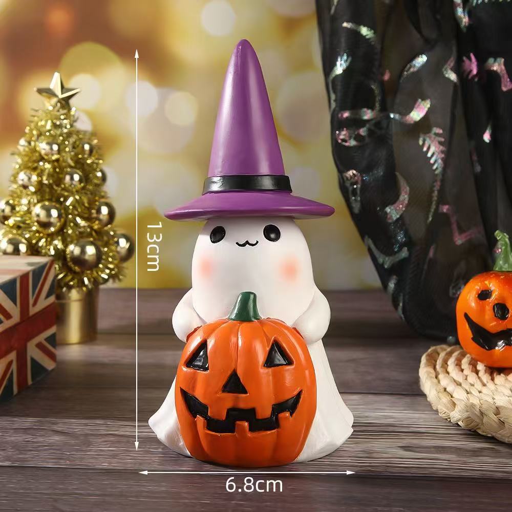 Halloween Glow-in-the-Dark Ghost Decoration Outdoor Standing Ghost for Front Porch Yard Resin Craft