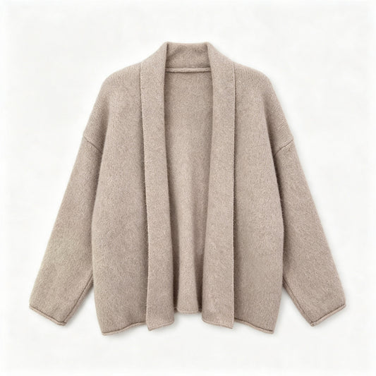 Loose buttonless solid color sweater