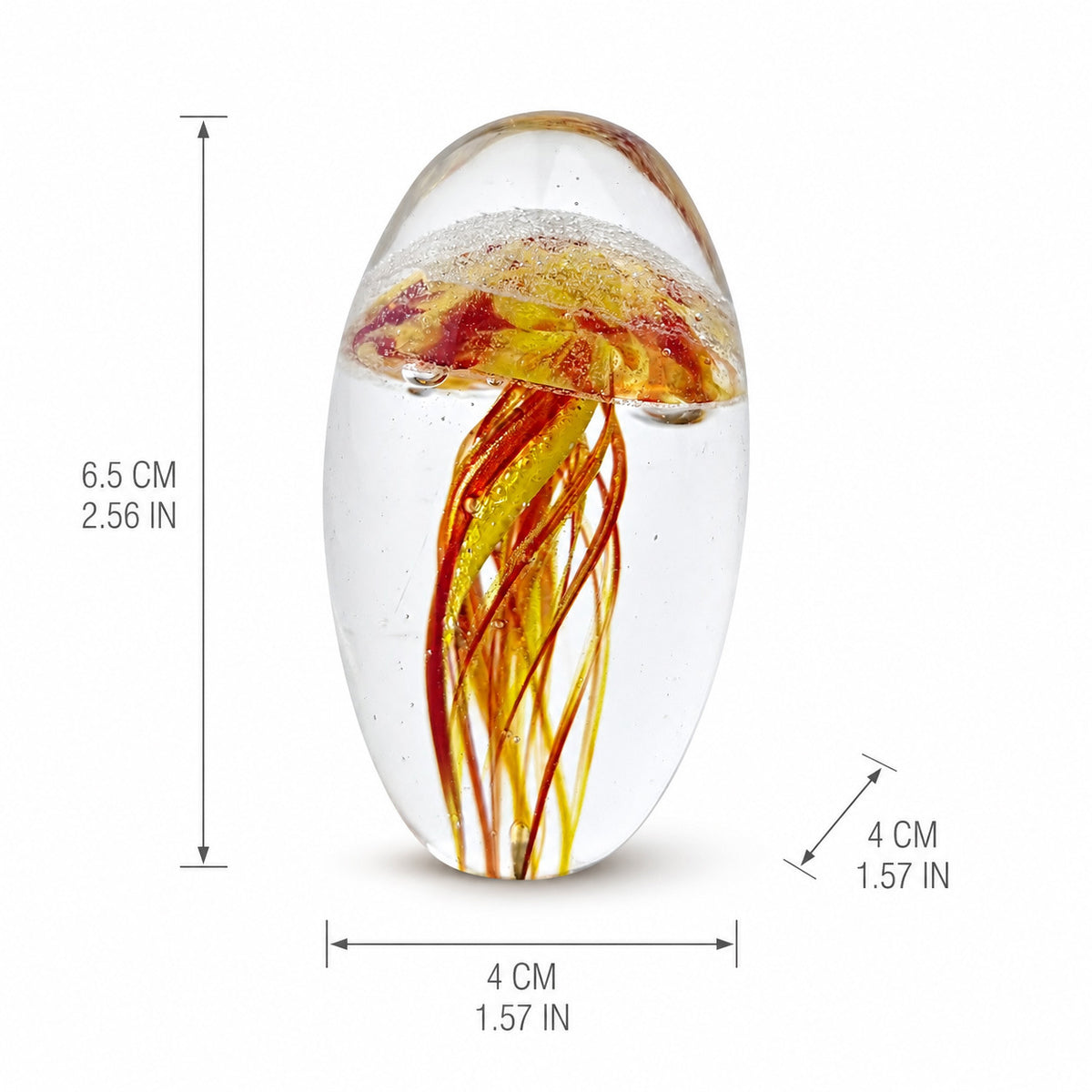 Handmade Glass Glow-in-the-Dark Jellyfish Ornament, Glass Paperweight, Ocean-Style Desk Decoration, Wholesale